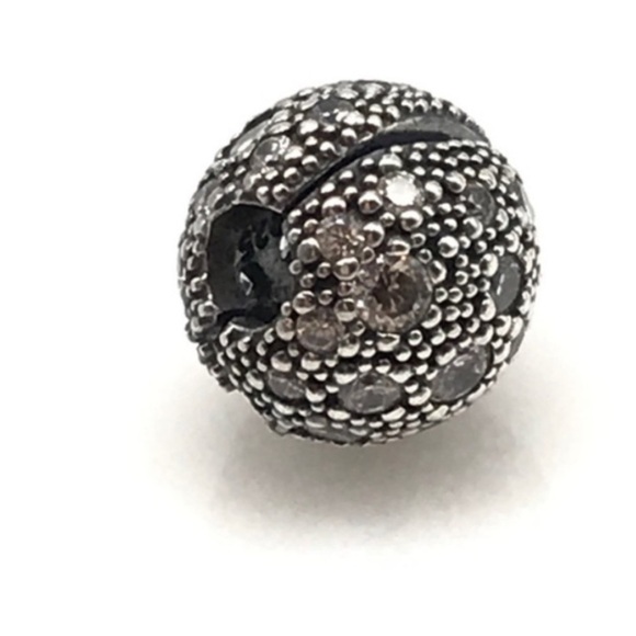 Pandora Cosmic Star Clear CZ Sparkly Clip Round Bead Charm - Picture 4 of 5